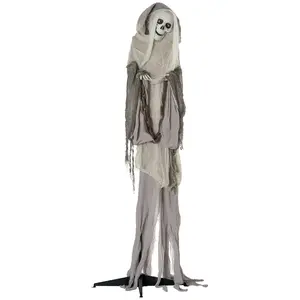 Halloween Decorations Life Size Outdoor Ghost/Clown/Witch, Sound and Motion Activated Animated Prop Animatronic decor with Light Up Eyes, Spooky Sound