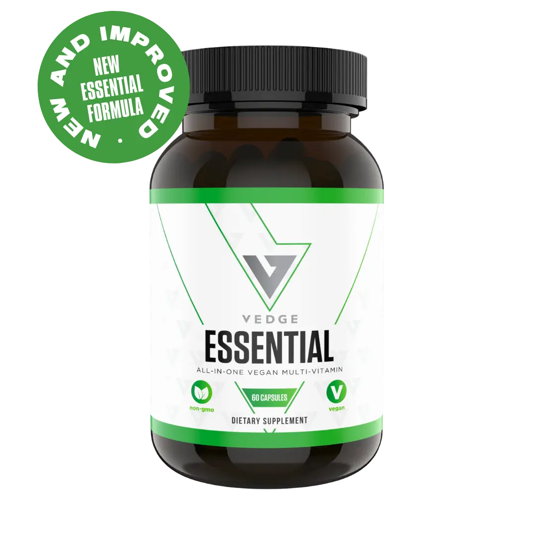 Vedge Essential All-in-One Vegan Multi-Vitamin Capsule - 60 Edible Capsules for Daily Nutrition & Peak Performance Healthcare Supplement
