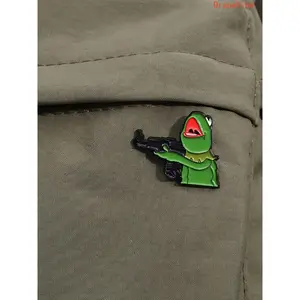 Cartoon Frog Pattern Alloy Brooch Cute Exquisite Lapel Pin Trendy All Match Fashion Accessory For Women Men Daily Clothing And Bag Decoration