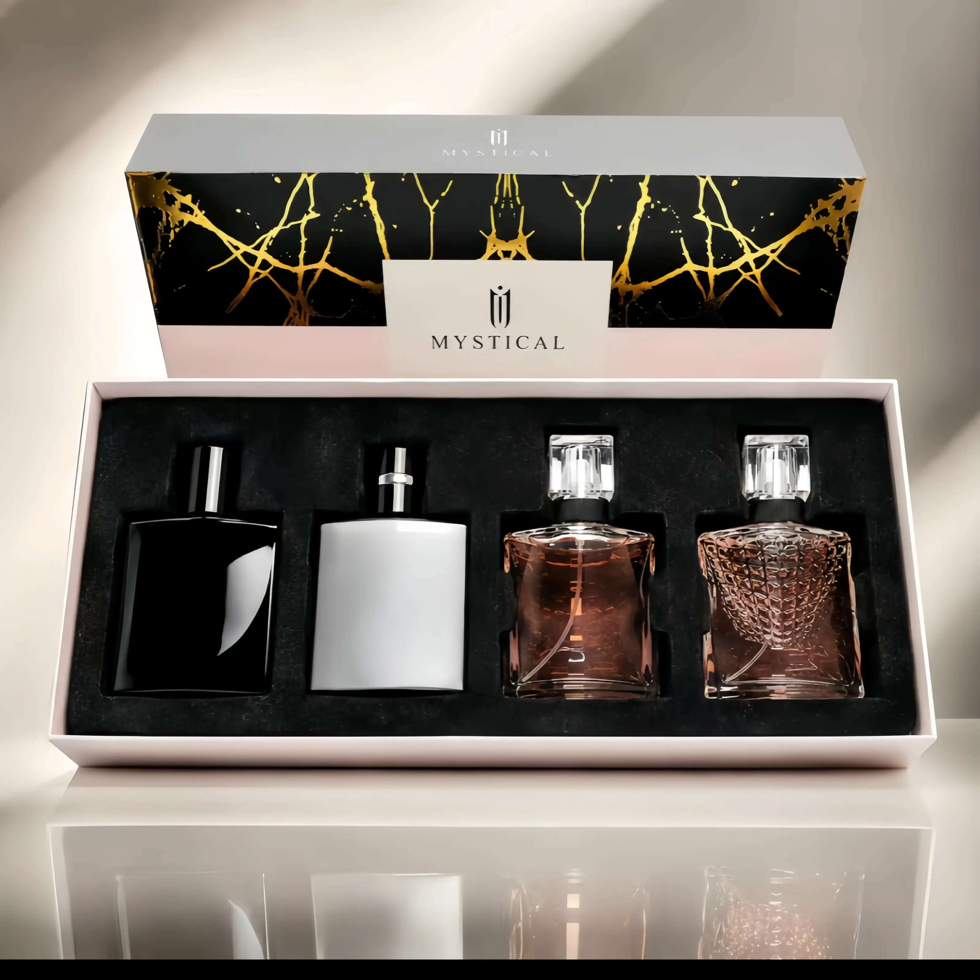Mystical Scents for Every Beautiful Moment — 4-Piece Luxury Fragrance Set for Women, Long-Lasting Vanilla Perfume with Mykonos-Inspired Aromas, Unique & Charming Scents in Elegant Gift Packaging,perfume for men，vanilla cologne