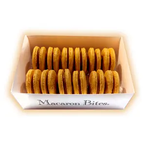 Macaron Bites Pumpkin French Macarons Gift Box - 12 Count with Creamy Exotic Fillings & Crunchy Exterior for Special Occasions