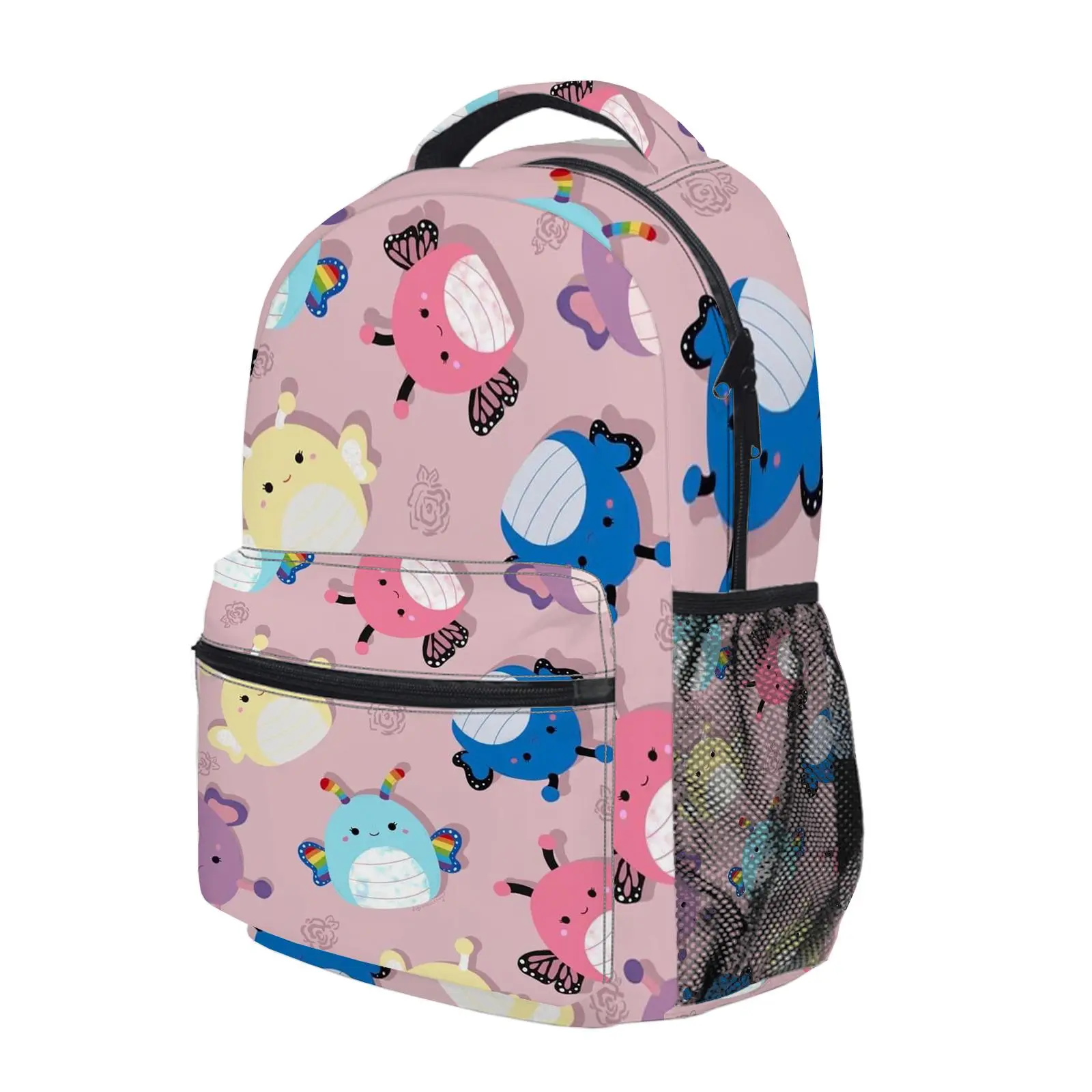 Squishmallows Y2K Fashion School Backpack for Teen Girls, Cute Cartoon Aesthetic Student Bookbag with Padded Shoulder Straps, Large Capacity Casual Daypack and Travel Bag for Kids L-164