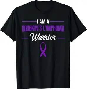 I Am a Hodgkin's Lymphoma Warrior Purple Awareness Ribbon T-Shirt