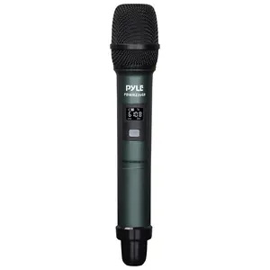 Wireless Mic System 4-Channel UHF Receiver LCD Display Green