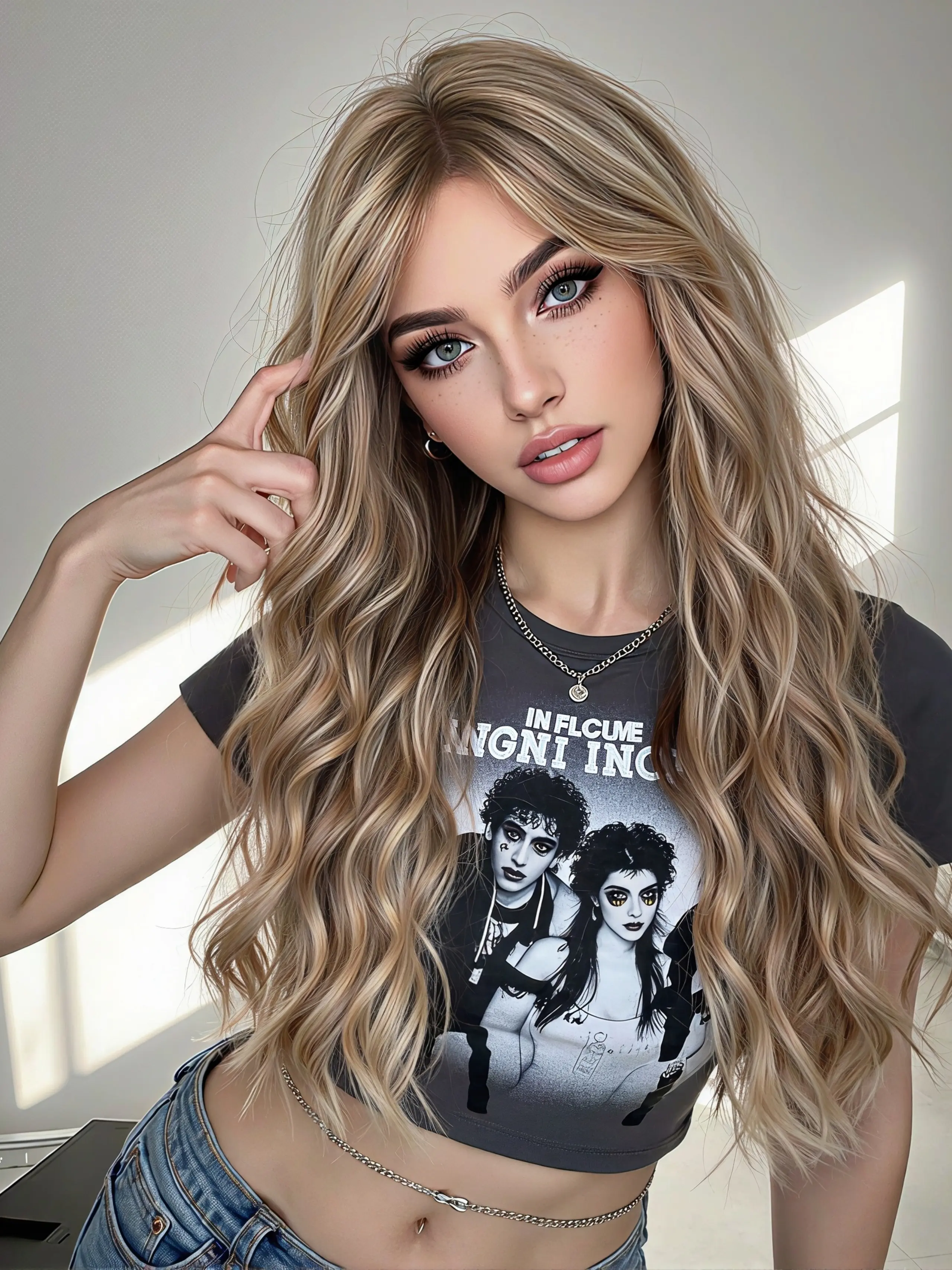 Women's Long Loose Curly Wig with Bangs, Heat Resistant Synthetic Hairpiece for Daily Wear & Special Occasions, Synthetic Hair Wigs