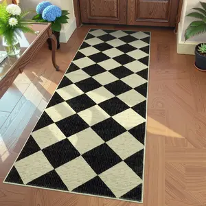Pearl Velvet Washable Foldable Printed Rug, Modern Elegant Diamond, For Contemporary Spaces