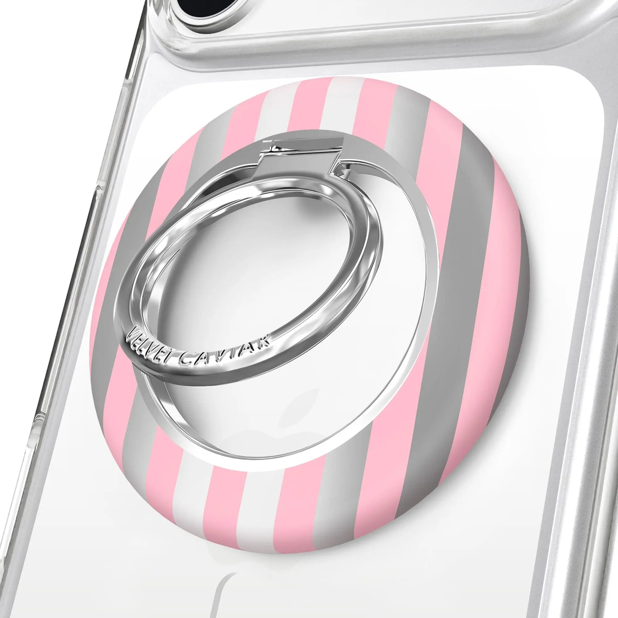 Pink Chrome Stripes MagSafe Grip Ring