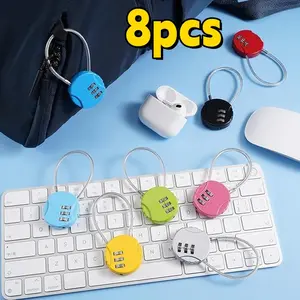 8pcs Password Lock, 3-digit Storage Lock, Resettable Luggage Lock, Outdoor Password Fence Lock, Perfect for School Storage Locker, Travel Toolbox for Home, Travel ﻿