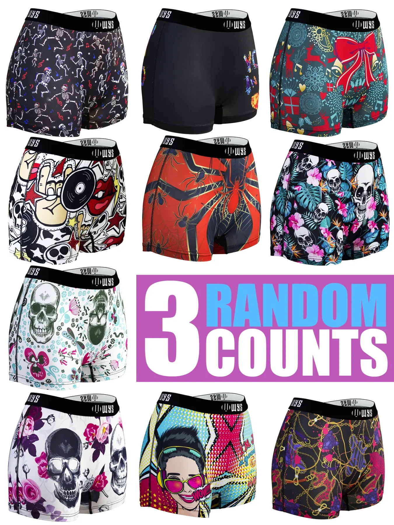 Women's Comfortable Elastic Sports Underwear, Digital Print Halloween Skull Design, Casual Breathable Fitted Digital Printing Shorts for All Seasons, Funny Sports Shorts, Comfy Breathable Shorts
