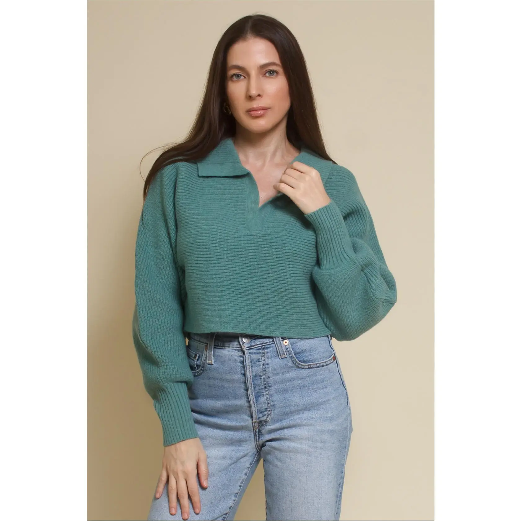 Pippa Collared Cropped Sweater