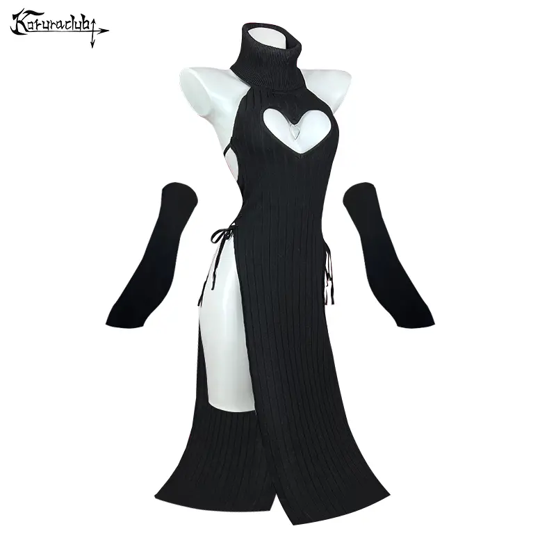 KORURACLUB Women's Stretchy Knit Maxi Dress - Halter Heart Cutout, Slim Fit, Elegance-Focused Casual Wear, Compatible with Lingerie & Cosplay, Summer Vibes Womenswear summerwins,summerwins