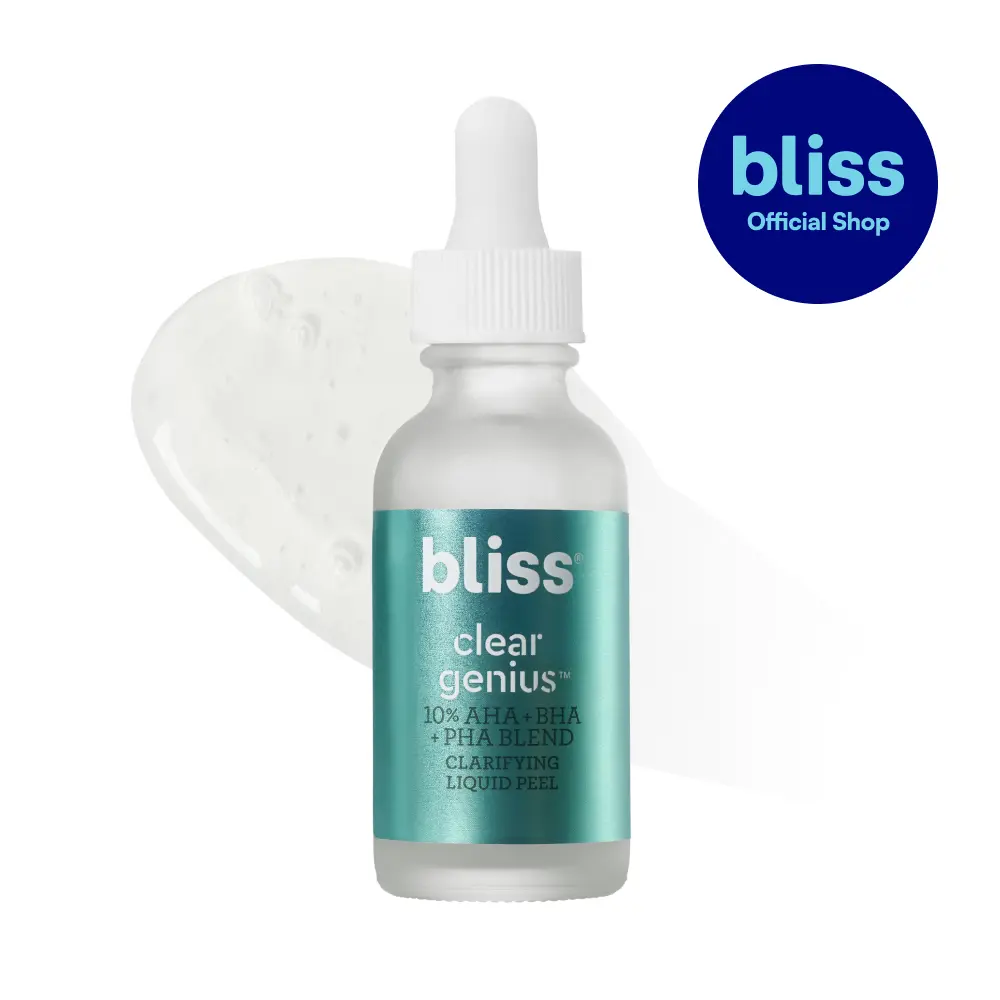 Bliss Clear Genius Clarifying Overnight Liquid Peel - 1 Fl Oz - Clear Pores & Exfoliate Skin - Non-Irritating - Clean - Vegan & Cruelty-Free