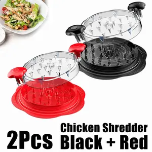 Red Manual Chicken Shredder & Meat Grinder, Multi‑Use Pet Food Helper, Heat Resistant Up To 356°F, Bisphenol‑A Free, Heavy‑Duty Anti‑Slip, For Meat & Vegetable Processing
