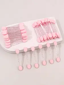 50Pcs Gradient Color Nail Sponge Magic Wand Rhinestones Double Sided Sponge Ombre Nail Art Makeup Eye Shadow Applicators Hand Clip Stickers Brush Manicure