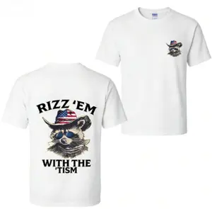 Tessim Funny Raccoon T-Shirt | Cowboy Hat & Sunglasses Graphic Tee | Soft & Comfortable Cotton | Trendy Unisex Streetwear Top | Casual Party Summer Shirt