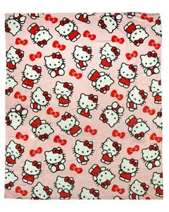Hello Kitty Bow Surprise Character Hugger Pillow and Fleece Throw Blanket Set