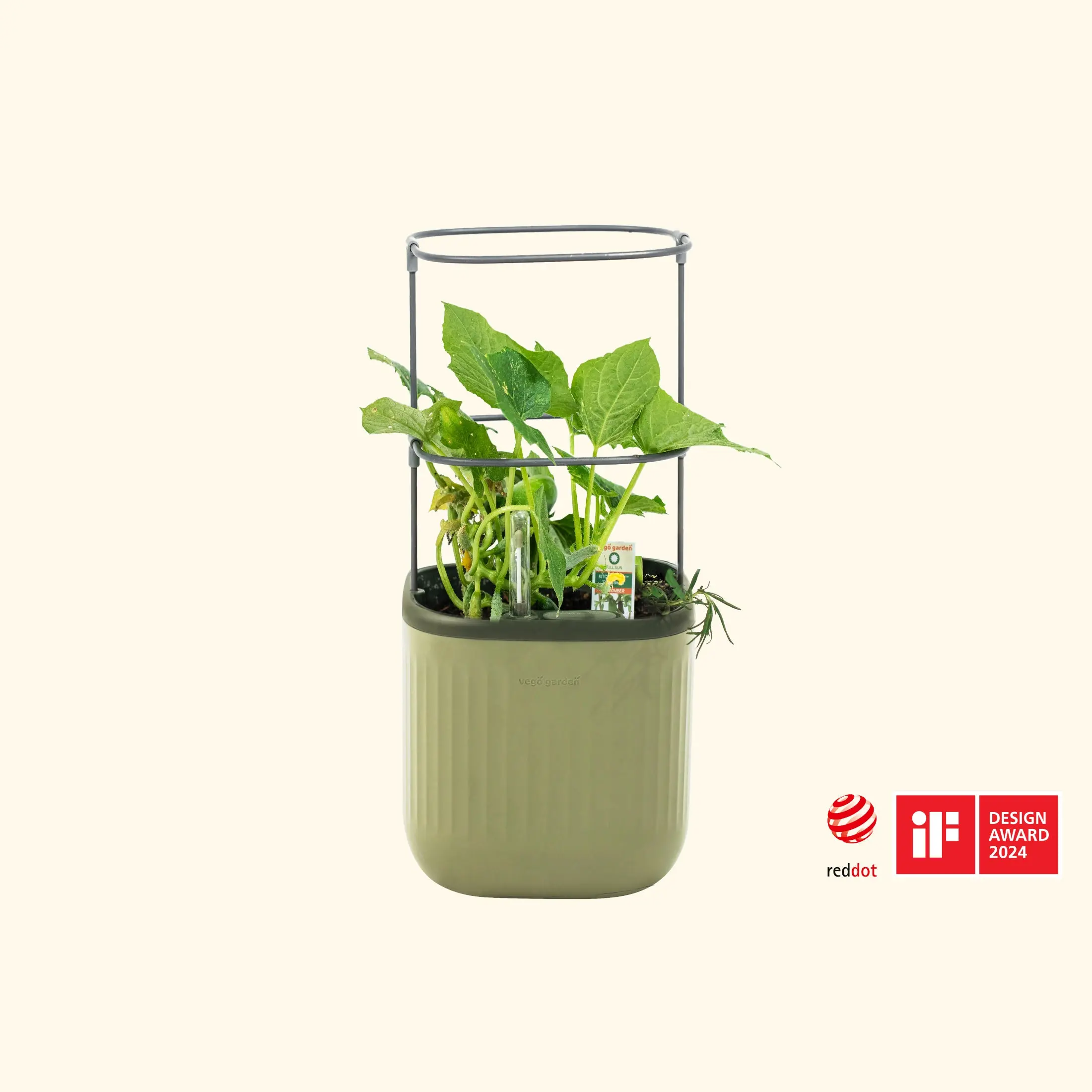 Vego Garden Mini Self-Watering Indoor Planter with Trellis, 1.1L Water Storage 15-Day System for Climbing Vegetables, Mint, Flowers - Flower Pot, Potted Plant, Self Watering, Automatic Plant Waterer, Raised Planter, Flower Pot Boxes, Potted Plant Boxes