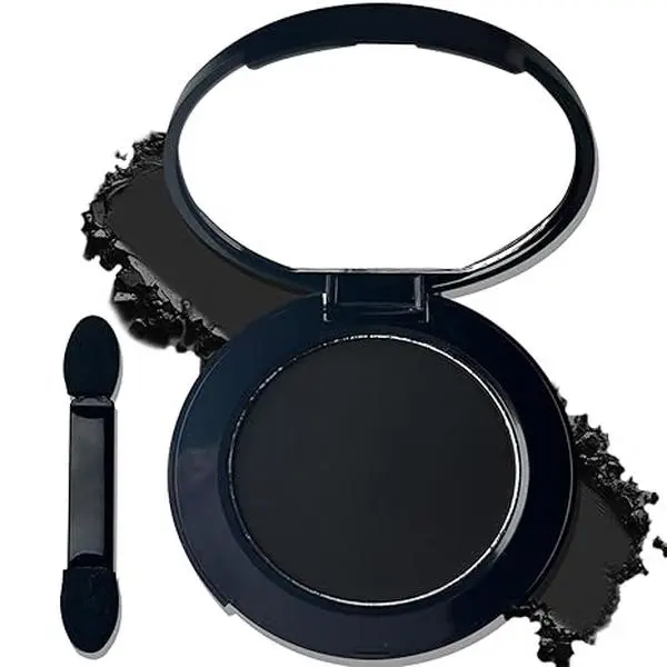 Black Matte Eyeshadow Single with Mirror Highly Pigmented Pressed Powder Eye Shadow Long Lasting Waterproof Makeup Deep Black Eyelid Color for Halloween Elphaba Witch Makeup Look Vegan Eye Makeup for Women