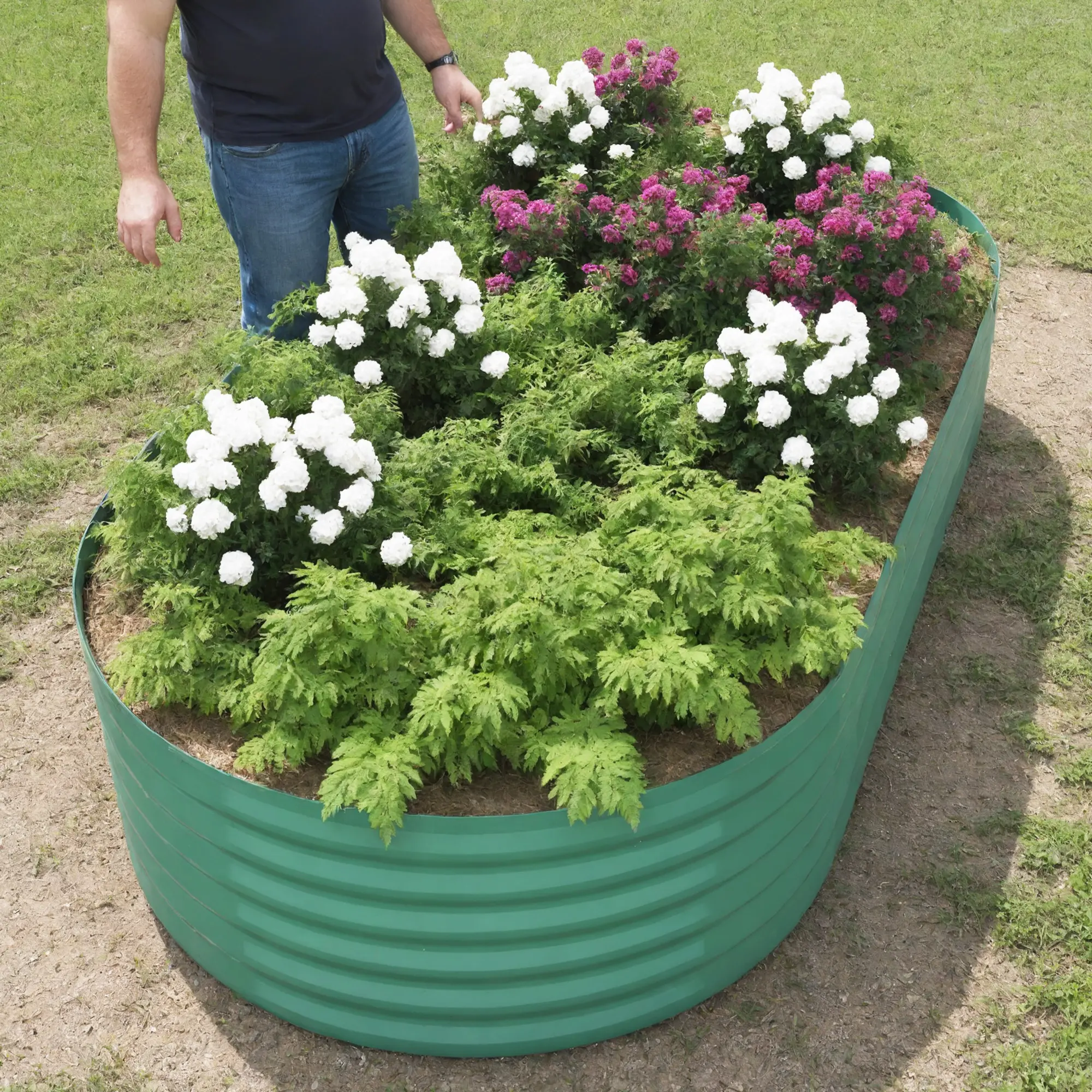 Garvee 18-inch Tall 8×4×1.5 ft Galvanized Raised Garden Bed, Green Metal Planter Box, Rust-resistant Outdoor Garden Container for Vegetables, Flowers and Herbs, Easy to Assemble