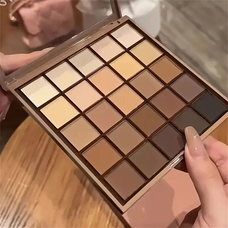 25 Color Eyeshadow Palette, Includes 25 Shades, and Earthy Colors, Caramel and Chocolate Shades, Perfect for Various Stage Makeup Looks, Matte Eyeshadow Palette, Highly Pigmented Palette, Eye Makeup Product, Eye Shadow Palettes