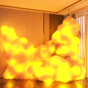 3D Thundercloud LED Light, USB Powered with Remote Control, Adjustable Brightness, Wall-Mounted, Non-Rechargeable Button Battery, Includes Light Source, ABS Material, Wireless, Mixed Color for Gaming Room, Garage, Club, Party-778