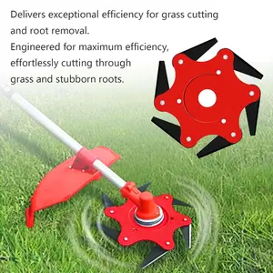 6 Steel Razors Trimmer Head with Universal Adapter Kit, Reversible Weed Eater Blades Metal Brush Cutter Blades Professional Grass Trimmer Head Replacement,full coverage cuts with no dead spots, for cutting thick tall grass,lawn pruning,weed clearing