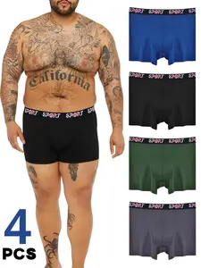 Men's Plus Size Underwear Set, Breathable Comfort Casual Home Wear, Ideal for Gym Running, Perfect Valentine's Day Gift