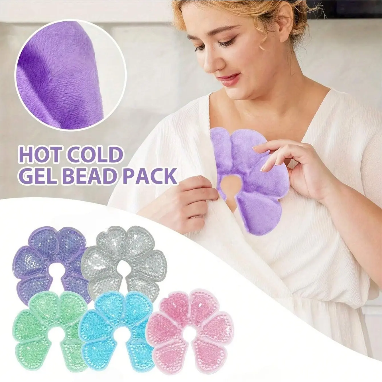 Reusable Frozen Nursing Pads, Removable Breast Pads, Breastfeeding Pads, Dual-Sided Design with Cooling Gel Pad, Multi-Functional Cold Hot Therapy, Ideal Gift for Postpartum Maternity Women, Mummy