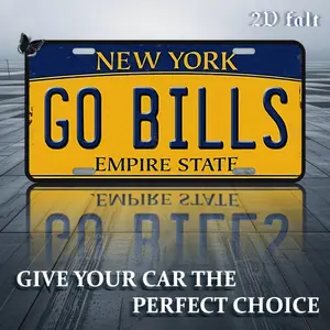 1pc 2D Plane, Vintage Iron License Plate Sign, Outdoor Plaques, 'Go Bills' Design, Durable and Waterproof, 6x12inch, Perfect for Bars, Festival Decorations, Indoor/Outdoor Use, Metal Outdoor Decoration, Classic Style, Vintage Plaque Decor