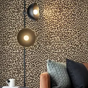 Leopard Print Wallpaper - 240x17.3" Peel & Stick, Waterproof Textured Vinyl for Bedroom & Bathroom (Funky Yellow Cheetah Print)