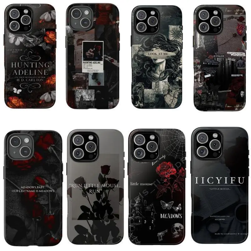 Dark Romance Book Haunting Adeline Zade Meadows Reader Aesthetic Heavy Duty Tough Phone Case Stylish Literary Hard Protective Cover for iPhone 11 12 13 14 15 16 17 Pro Max Plus