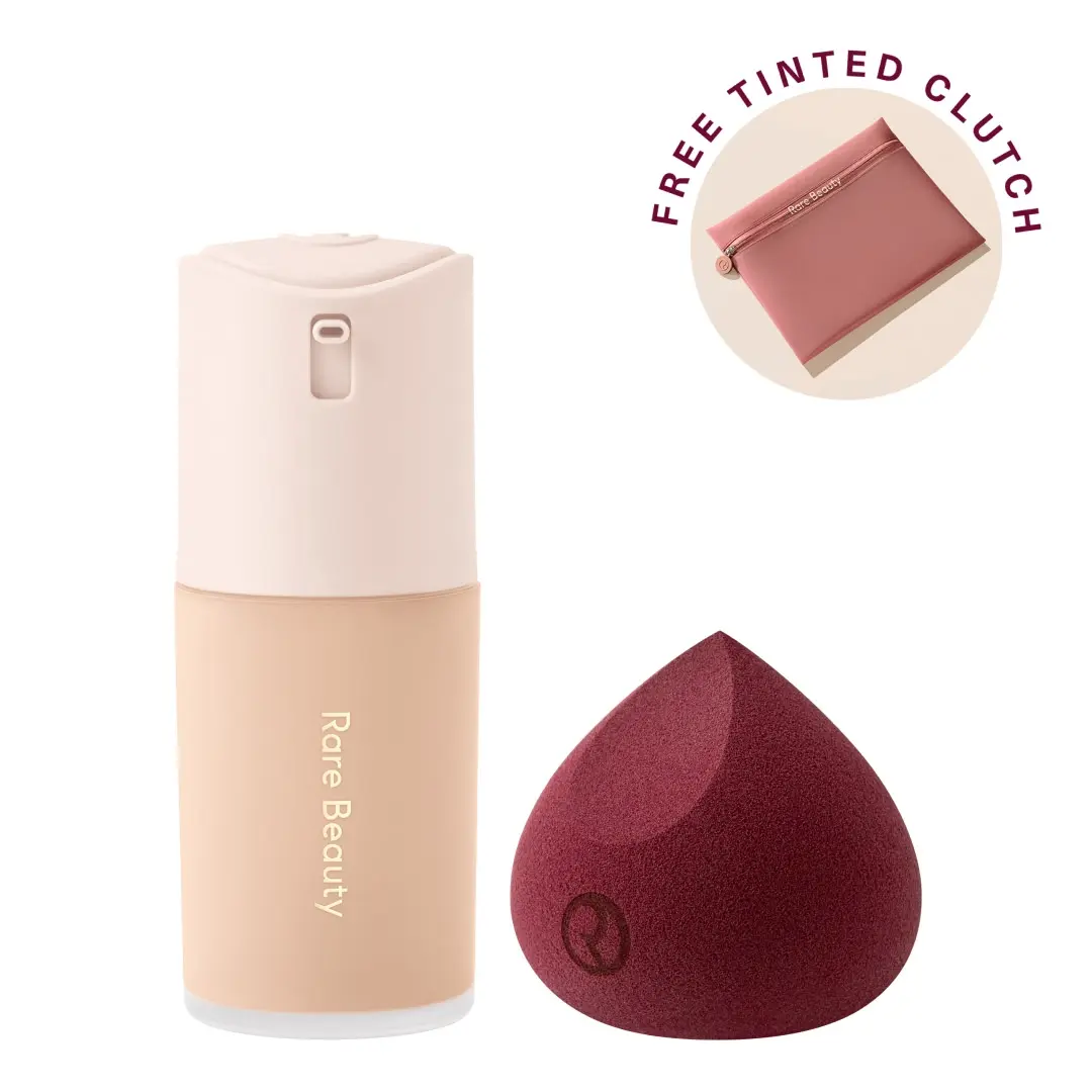 Rare Beauty True to Myself Foundation + Soft Touch Makeup Blending Sponge Duo
