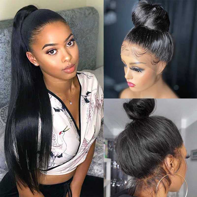 360 Full Lace Wig Human Hair Straight Full Lace Frontal Wigs 360 Straight Human Hair full lace wigs 180% HD 360 Lace Wig Straight Hair Wigs Human Hair Preplucked With Baby Hair