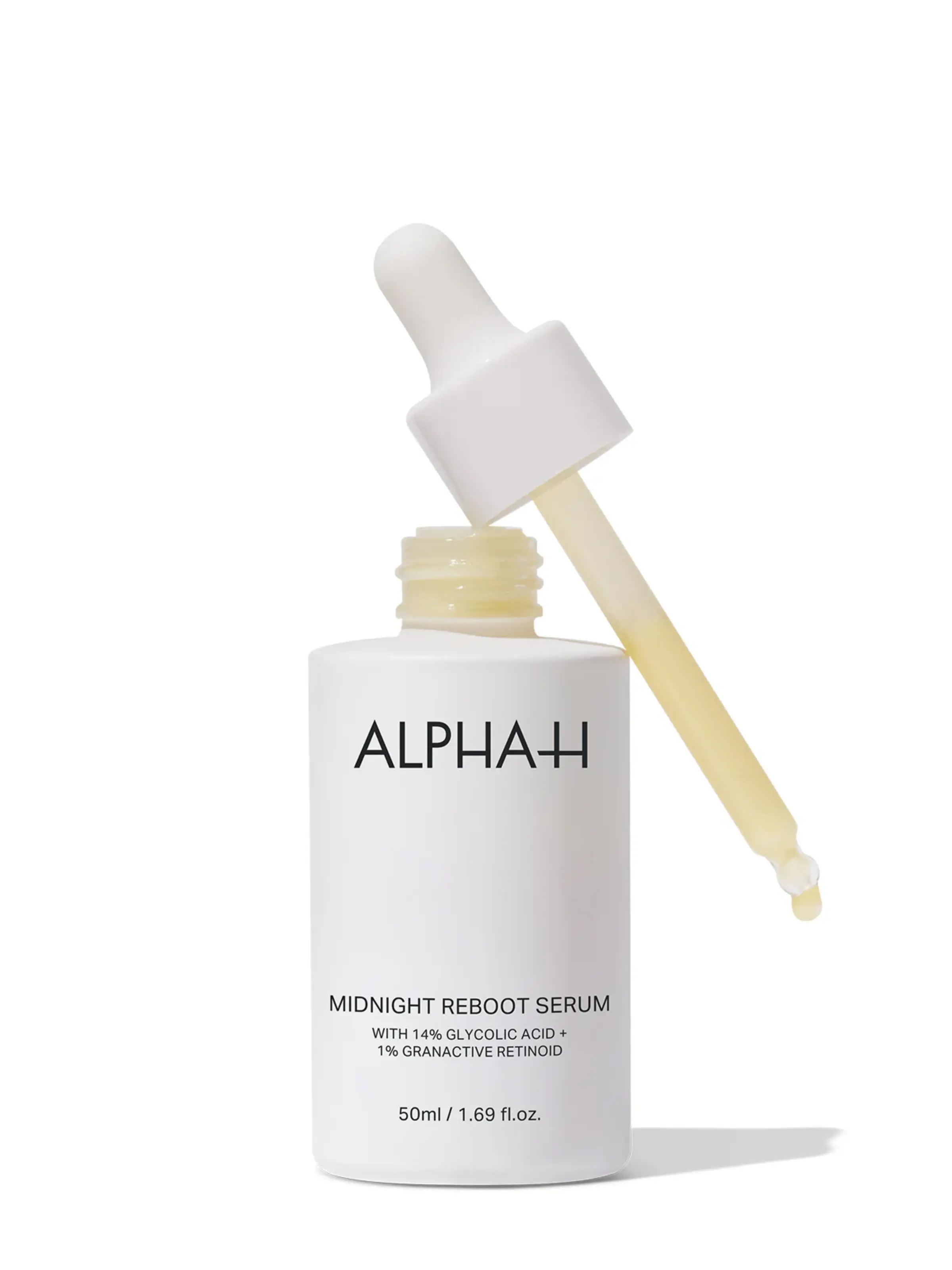 Alpha-H Midnight Reboot Night Serum with Glycolic Acid, Retinoid, Peptides - Hyperpigmentation Treatment, Barrier Repair, Soft Skin, Skin Transformation - Overnight Smoothing for Uneven Tone, Texture, Fine Lines, Plumper, Smooth Skin Routine