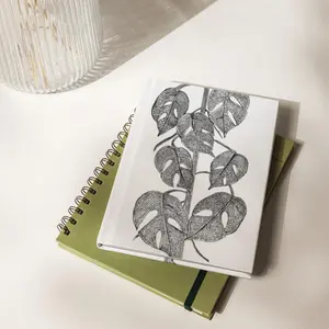 Aesthetic Monstera Journal – Hand-Drawn Matte Notebook