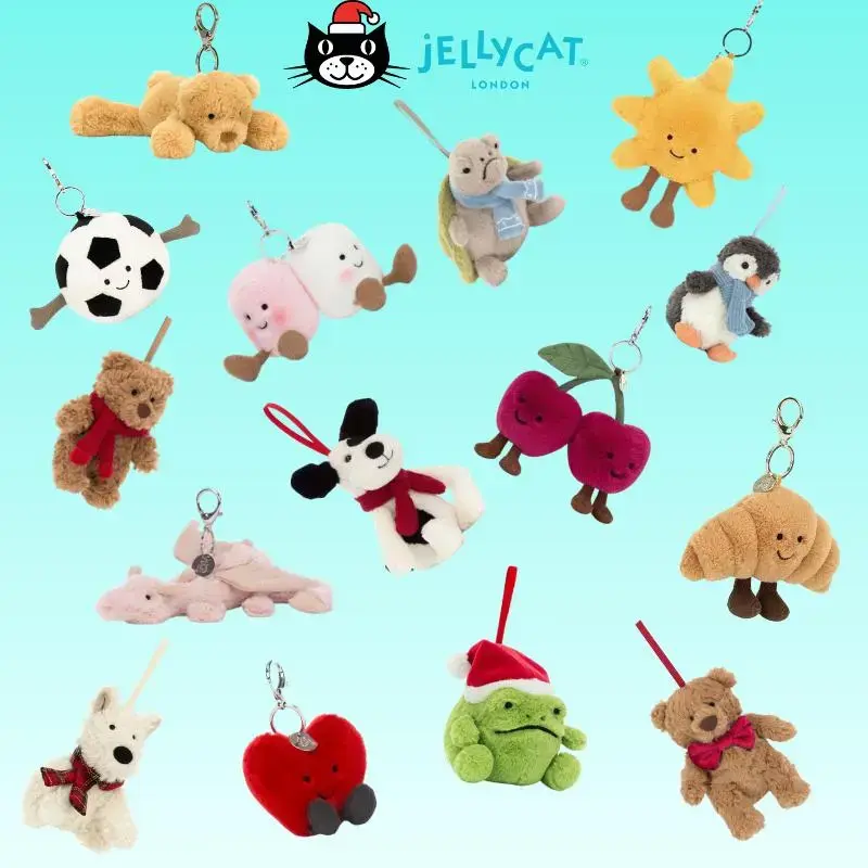 Jellycat Soft Plush Keychain – Cute Stuffed Animal Bag Accessory, Kawaii Toy Keyring for Women, Girls, Kids, Birthday and Holiday Gifts
