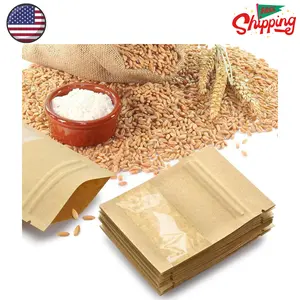 100 Pcs Small Resealable Seed Envelopes, Mini Zip Lock Kraft Bags with Window, 2.7"x3.5"