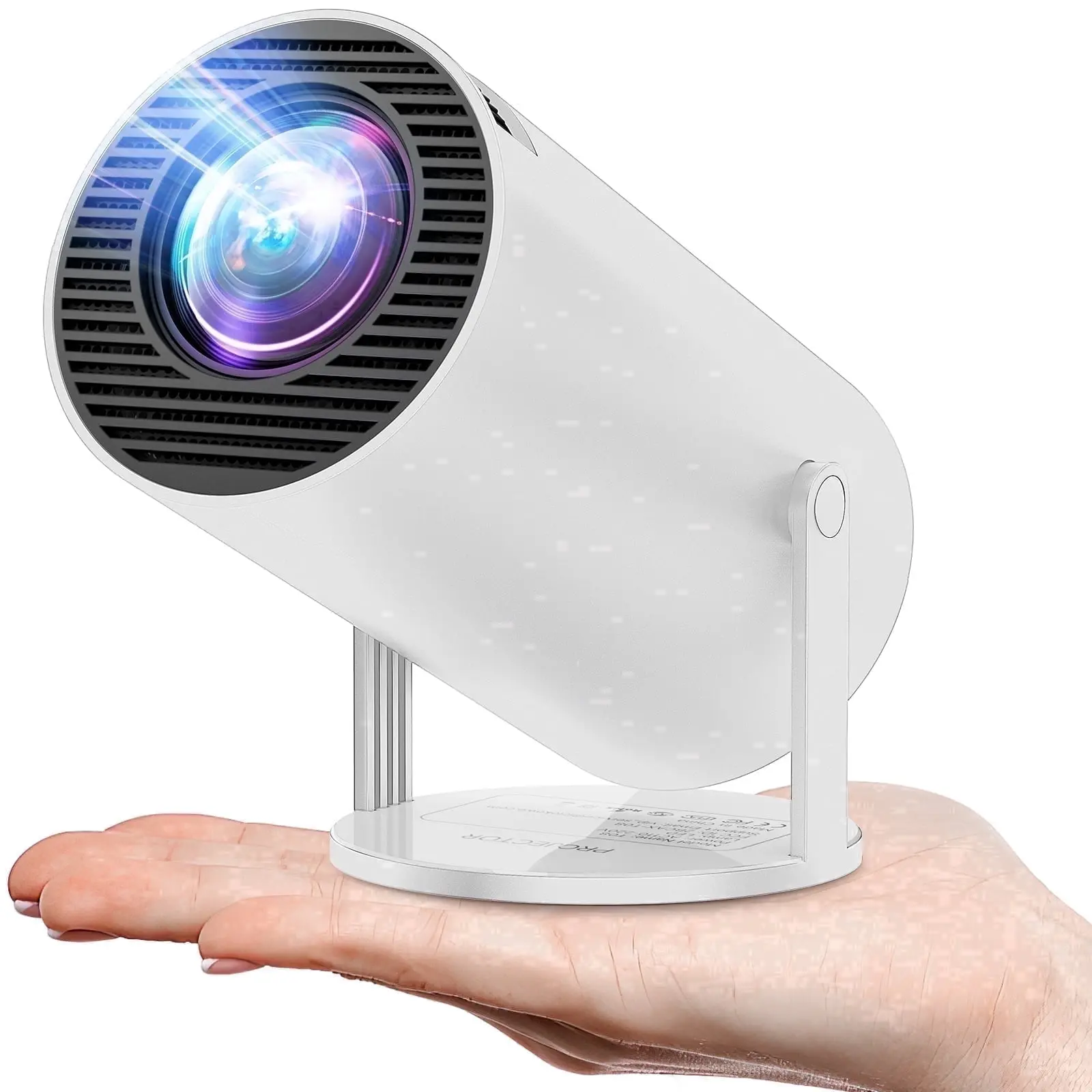 ARTSEA Projector 4K 1080P Support, Mini Projector Smart for Movie Projection Compatible with Phone- White