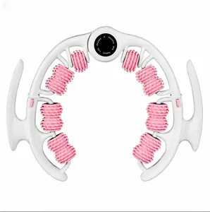 12-Roller Leg & Thigh Massager Torso Twist Machine, Portable Ergonomic C-Shaped Fitness Balance Training Tool for Post-Workout Relaxation, Lightweight Easy to Use Muscle Relief Equipment Resistance Waist Board Trainer