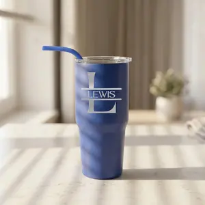 Custom Monogram Tumbler for Men | Engraved Name Cup