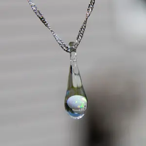 Opal Necklace - Opal Jewelry - Gemstone Necklace - Boho - Floating Opal Necklace - Stocking Stuffer - Hippie Jewelry - Hand Blown Necklace