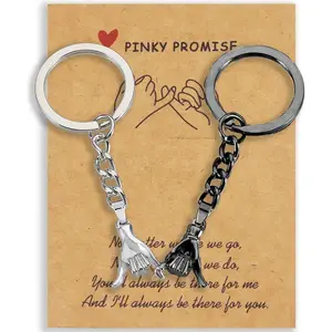 Gifts for Boyfriend - 2PC Pinkie Promise Matching Couples Keychain Gift for Boyfriend Girlfriend Long Distance