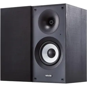 VEVOR Powered Bookshelf Speakers, 25W x 2, Active Studio Monitor Speaker with 5.5 Inch Woofer, Bluetooth/RCA/Coaxial/Optical/USB/Subwoofer Connection, Wooden Enclosure, for Record Player Turntable PC