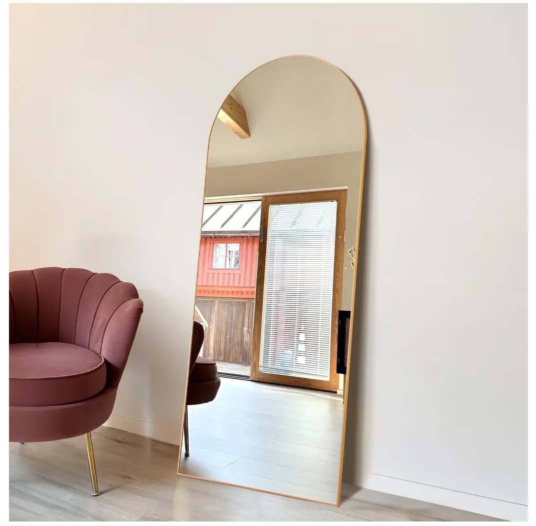 71"x26" Arched Full Length Mirror, Full Body Standing Mirror Floor Mirrors, Gold 71"x26" Arched Full Length Mirror, Full Body Standing Mirror Floor Mirrors, Gold
