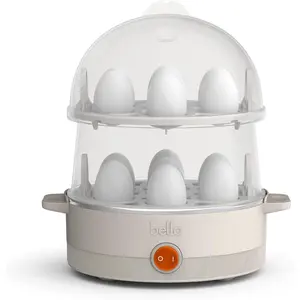 Electric egg cooker 14 eggs capacity tray double stack for poached scrambled hard medium soft boiled eggs omelets and steamed dumplings auto shutoff 360 watt oatmilk