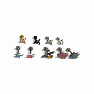 16G Flatback Cartilage Ear Piercings 9 pack