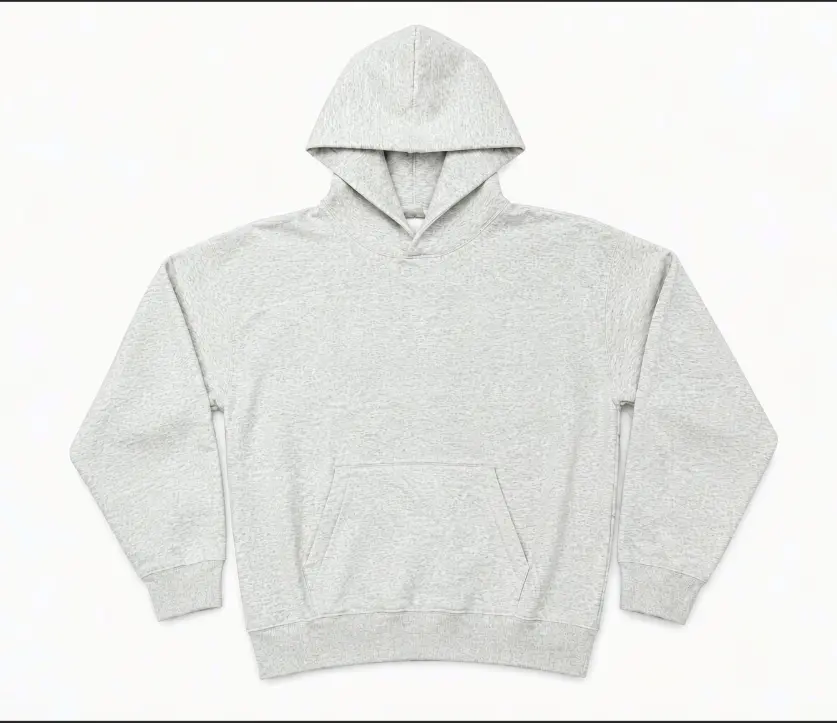 LIGHT OATMEAL WHITE HOODIE 496 HALF SIZE OVERSIZED FIT