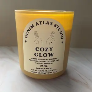 Denim Atlas Studio Cozy Glow 12 oz All Natural Fragrance with Sweet Citrus Cashmere Tonka Warm Amber & Vanilla Blossom Floral Musk Floral Scents