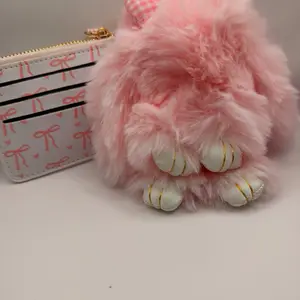 Cute Bunny Gift Set  | Pink Aesthetic Bundle | Plush Keychain + Wallet | Perfect Small Gift”