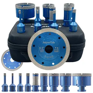 11Pcs Dry Diamond Core Drill Bits Kit, Drill Bits & 20mm Drilling Milling Bit & 115mm Diamond Grinding Disc, For Ceramic Tile Marble Porcelain With 5/8"-11 Thread,Tool Box,Tile Bit, home Title Tools,Tilesaw,Hole Saw KIt,title saw blade
